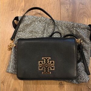 Tory Burch Black Crossbody Bag with Gold Accents